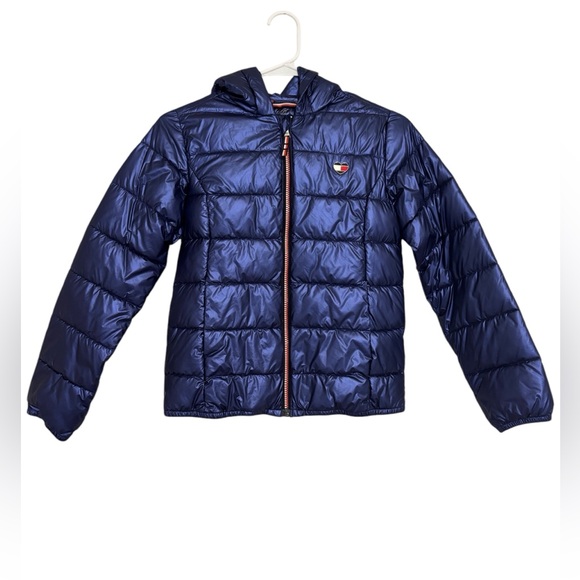 Tommy Hilfiger Purple Puffer Girl Kids Jacket size L ( 12/14 ) - Picture 1 of 11